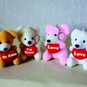 KEYCHAIN BEARS w/HEART & SAYINGS