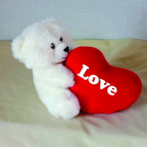 SIDEWAYS HEART SMALL SITTING BEAR